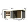 dřevěný domek KARIBU ASKOLA 4 + přístavek 240 cm včetně zadní a boční stěny (92072) terragrau LG3262