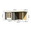 dřevěný domek KARIBU ASKOLA 5 + přístavek 240 cm včetně zadní stěny (9156) terragrau LG3276