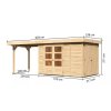 dřevěný domek KARIBU RETOLA 3 + přístavek 280 cm (82958) natur LG3375