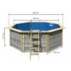 bazén KARIBU model X1 (39053) 4,0 x 4,0 m wassergrau LG3437