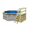 bazén KARIBU model X1 včetně malé terasy (39056) 4,0 x 4,8 m wassergrau LG3438