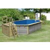 bazén KARIBU model X4 včetně malé terasy (39066) 4,0 x 6,1 m wassergrau LG3446