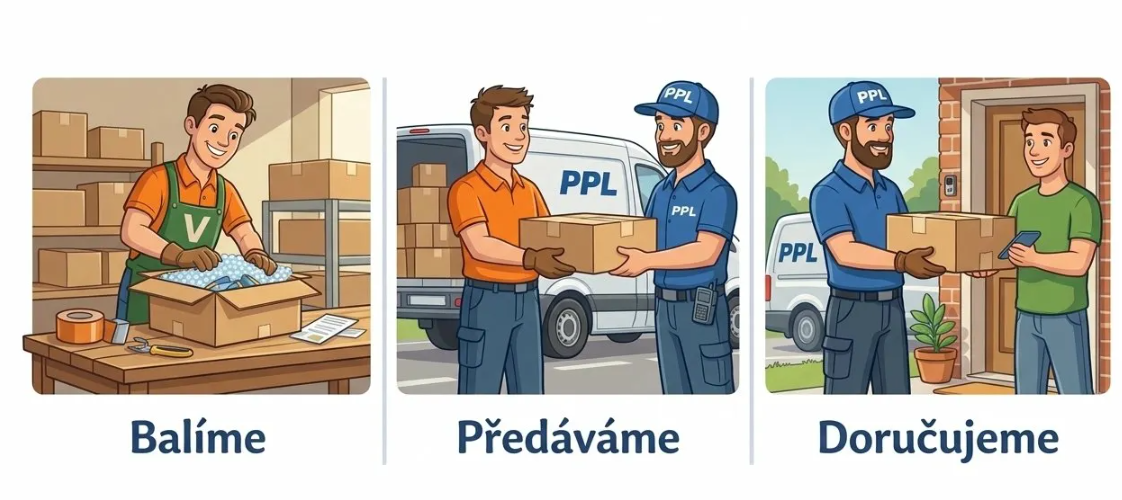 Doprava a balení na vercajk-shop.cz — balíme, předáváme, doručujeme