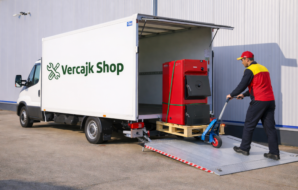 Doručení kotle na paletě nákladní dopravou