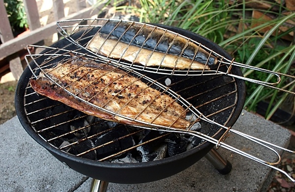 Šťavnatý grilovaný losos připravený na grilu