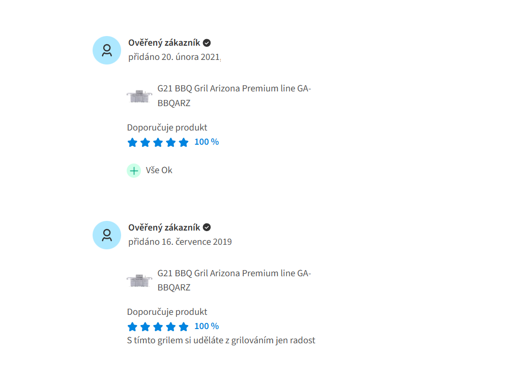 Recenze grilu G21 Arizona na Heurece