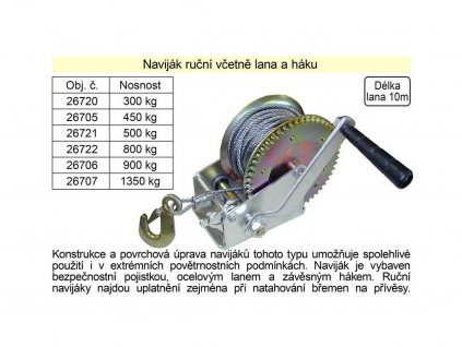 61771 26707 navijak rucni vcetne lana a haku nosnost 1350kg