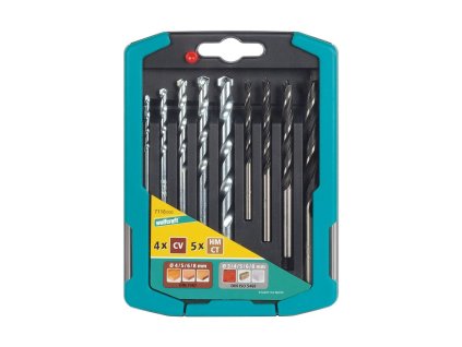 10923 wolfcraft sada 9ks kombinovanych vrtaku kamen drevo 7116000