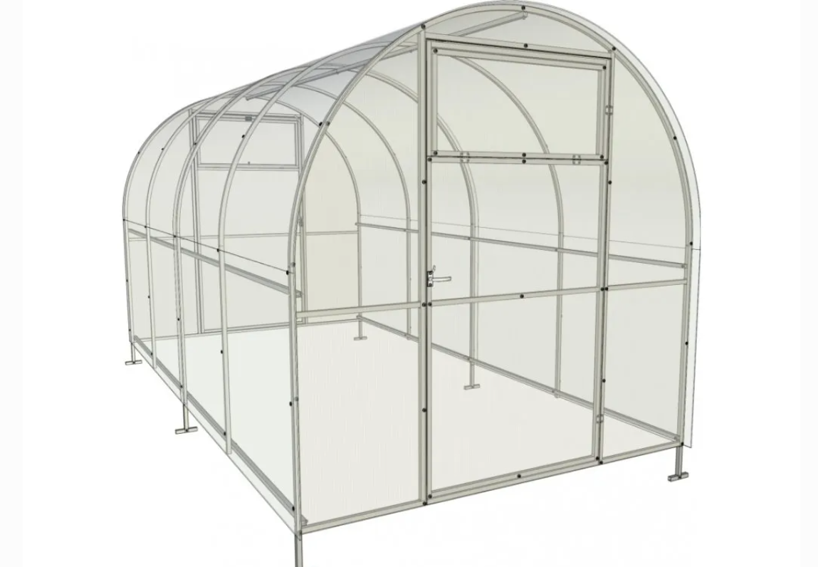 FRUX 2 2×4 m — detail pozinkované ocelové konstrukce 20×20 mm a svařených oblouků