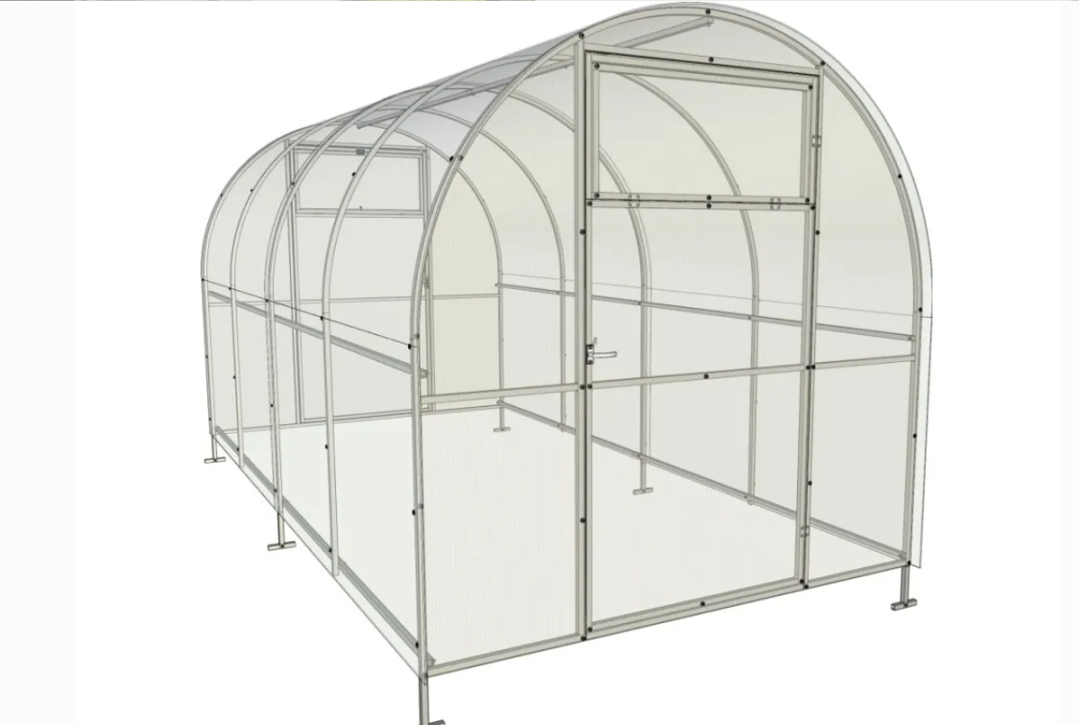 FRUX 2 2×6 m — detail pozinkované ocelové konstrukce 20×20 mm a svařených oblouků