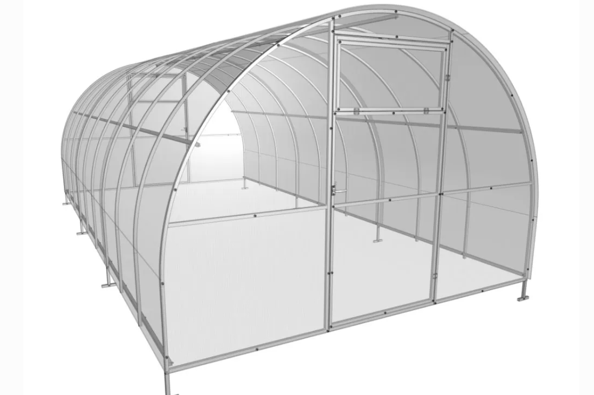 FRUX 3×4 m — detail pozinkované ocelové konstrukce 20×20 mm a svařených oblouků