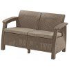 Zahradní pohovka Allibert Corfu Love Seat 128 x 70 x 79cm - cappucino / krémová