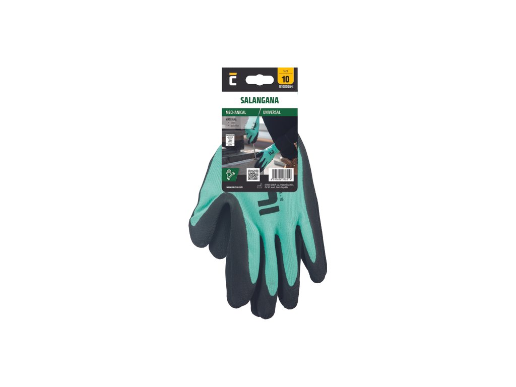 SALANGANA rukavice blister 12 PÁRŮ (Velikost 6, Barva zelená)
