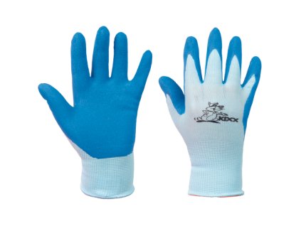 CHUNKY rukavice nylon. latex. dlaň (Velikost 4, Barva modrá)