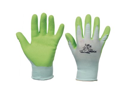 FUDGE rukavice nylon. latex. dlaň (Velikost 4, Barva zelená)