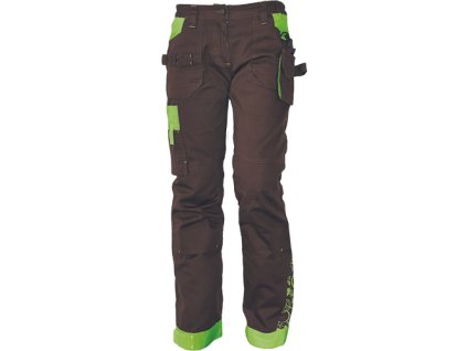 YOWIE dámské kalhoty (Velikost 34, Barva hnědá/zelená)