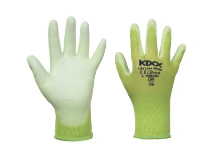 LIKE LIME ruk.nylonové PU dlaň 72 PÁRŮ (Velikost 6, Barva zelená)