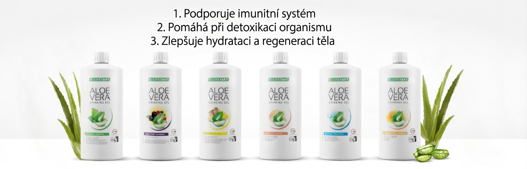 Vysoký obsah čistého Aloe vera gelu – naše Aloe Vera Drinking Gely obsahují až 98 % čistého gelu z listů Aloe vera, což je výrazně více než u jiných běžně dostupných produktů na trhu.