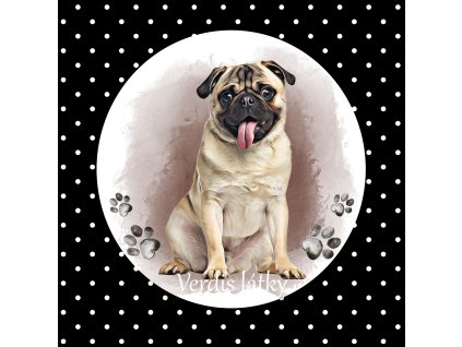 tisk mops 45x45cm