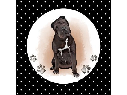 tisk Shar Pei 45x45cm puntík