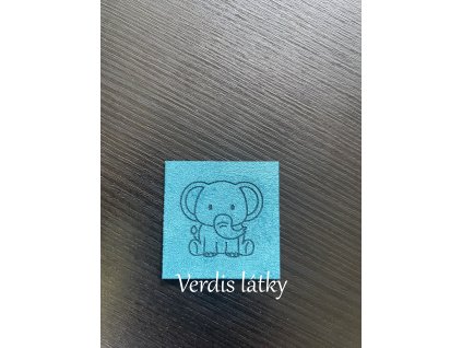 Cedulka koženková - slon tyrkys