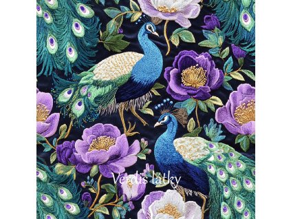 veronika 37383 several blue peacocks with green and white and p a84136b5 b76d 4afd b2fe 2845f9acf983