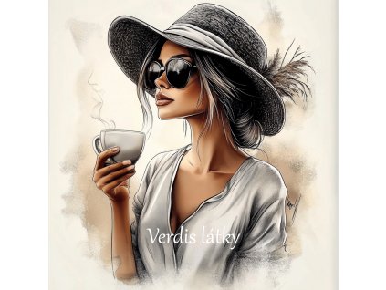 veronika 37383 holding a ceramic mug with coffee from which ste 475b8db7 4afb 4abd 8115 c2b8efd581ea