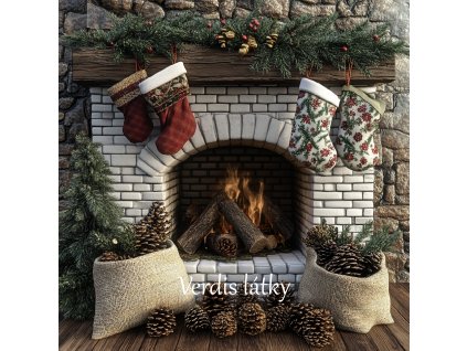veronika 37383 digi art a brick burning fireplace made of white d5c36b7a f76b 46e1 a175 7382a65e47d5