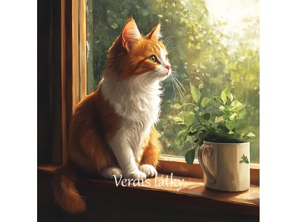 veronika 37383 digital art one elegant ginger and white cat sit 84bd658d 9a84 4b60 9da7 a13be5c1a26e