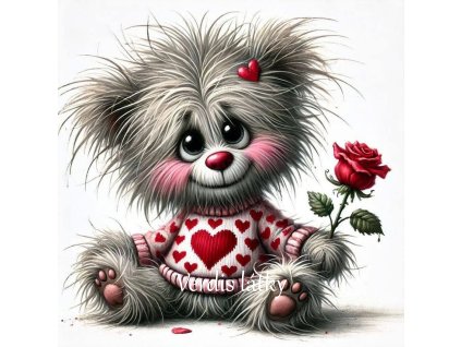 Mikroplyš panel Valentýn love 2