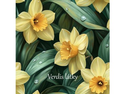 veronika 37383 airbrushed style yellow daffodils with dark gree 679041ed d426 4328 8783 749059cee9cc