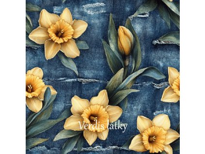 veronika 37383 airbrushed style yellow daffodils with dark gree eced5b9c 9e84 4c24 b062 c9be9158d11f