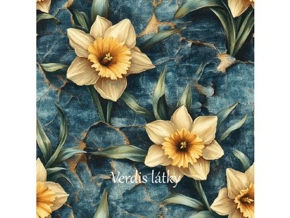 veronika 37383 airbrushed style yellow daffodils with dark gree 9b2662c8 d04c 49c7 acbc 77bbedc4092e
