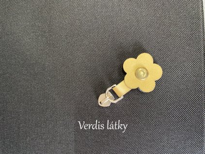 Jezdec kovový pro zip 5mm s přívěškem kytička - zlatá