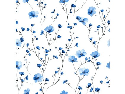 70x70cm květy modré