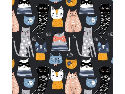 Kočárkovina kočičky na tm.modré