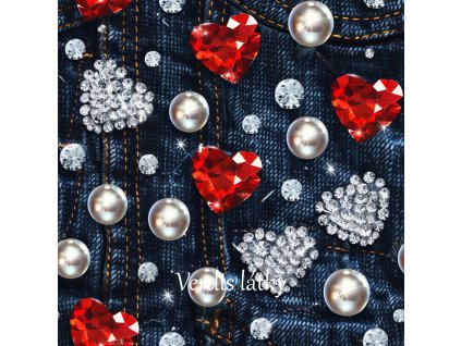 Kočárkovina srdíčka na jeans - zbytek