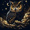 Kočárkovin panel  sova zlatá 2