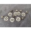 Jezdec kovový  pro zip 5mm s přívěškem stříbrnočerný HAND MADE kulatý