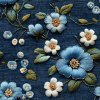 veronika 37383 blue and white embroidered flowers on jeans patt d0b95096 f9f7 4e7b a335 f8f6d231a31a