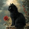 veronika 37383 digi art a sitting black furry cat with an elega 2e16642d ce5f 44d8 966f 65c2eee1dd56