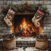 veronika 37383 digi art oil painting a brick fireplace made of bd68764f 65f2 4e12 8567 a987d4008ad7