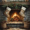 veronika 37383 digi art oil painting a brick fireplace made of 641479a4 19f0 43ae b332 bae1fdcfebb2