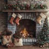 veronika 37383 digi art a brick burning fireplace made of gray 40697926 a830 4799 b9fd e5a73b227978