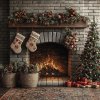 veronika 37383 digi art a brick burning fireplace made of gray 632a334d 2686 416b 8101 bc126e4eb4d7