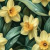 veronika 37383 airbrushed style yellow daffodils with dark gree 679041ed d426 4328 8783 749059cee9cc