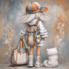 Kočárkovina panel dívka s kočičkou - zadní
