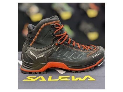 SALEWA MS MTN TRAINER MID GTX Asphalt/Fluo Orange - cizme pentru drumeții (mărimea 6, Culoare Asfalt/Fluo Orange)