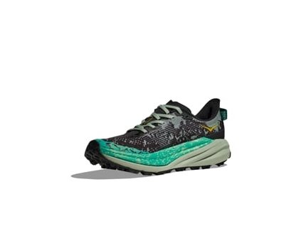 HOKA W SPEEDGOAT 6 Black/Aloe Vera - pantofi de alergare off-road (mărimea 3.5, Culoare Negru/Aloe Vera)