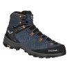 SALEWA MS ALP TRAINER 2 MID GTX Dark Denim/Fluo Orange - cizme de drumeție (mărimea 6, Culoare Denim închis/portocaliu fluo)